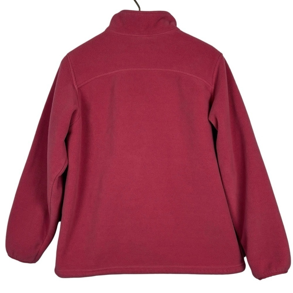LL BEAN 0WN37 QUARTER ZIP ORANGE RED FLEECE PULLOVER SWEATSHIRT JACKET - Picture 5 of 13